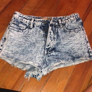 high waisted jean shorts